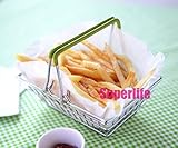 HB0G Fry Basket Bread Basket Dessert Hanging Basket, Present Fried Food, Restaurant Table Serving, Green