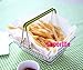 HB0G Fry Basket Bread Basket Dessert Hanging Basket, Present Fried Food, Restaurant Table Serving, Green