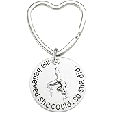 Sportybella Gymnastics Charm Keychain, She Believed She Could So She Did Jewelry, Gifts for Gymnasts and Teams