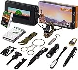 Oak Dweller Emergency Survival Kit 14 in 1, EDC Survival Gear Tool with Fire Starter, Tactical Pen, Flashlight, for Camping, Hiking, Any Outdoor Adventure or Wilderness, Best Gifts for Men Dad