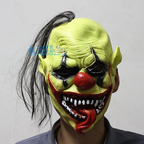 Scary Green Face Clown Mask
