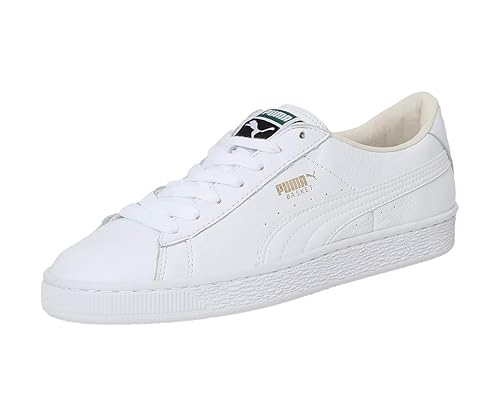 white leather pumas men's