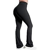 Sunzel Hidden Butt Lifting Scrunch Flare Leggings for Women No Front Seam Crossover Tummy Control Mini Flared Yoga Pants