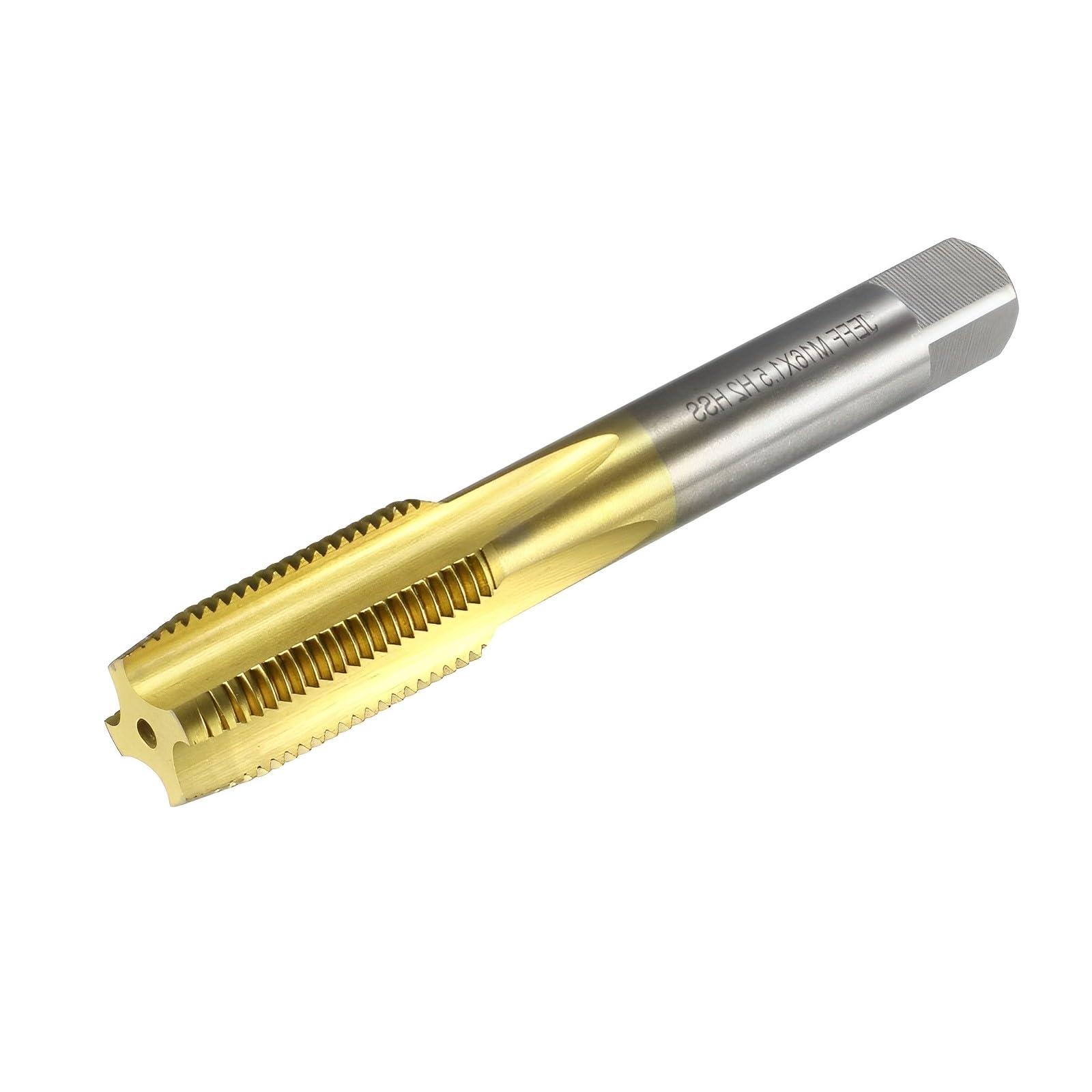 Boxonly Metric Taps M16 x 1.5mm, for Threading Machine and Electric Drills DIY, H2 HSS Ti-Coated, Right Hand Thread Plug Tap Threading Tapping Tool, 1pcs