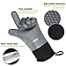 Auzilar Silicone Cooking Gloves, Grilling Gloves, Heat Resistant Gloves BBQ Kitchen Silicone Oven Mitts, Long Waterproof Non-Slip Potholder for Barbecue, Cooking, Baking