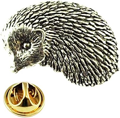 Hedgehog English Pewter Lapel Pin Badge