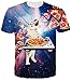Idgreatim Teen Casual 3D Digital Printed Short Sleeve T-Shirt Tees Large
