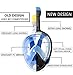 Full Face Snorkeling Mask 2017 Anti-fog Anti-leak Full Dry Free Breathing Snorkel Mask For Adults and Youth Kids 180° View Panoramic Original Second Gerneration By Ladylala