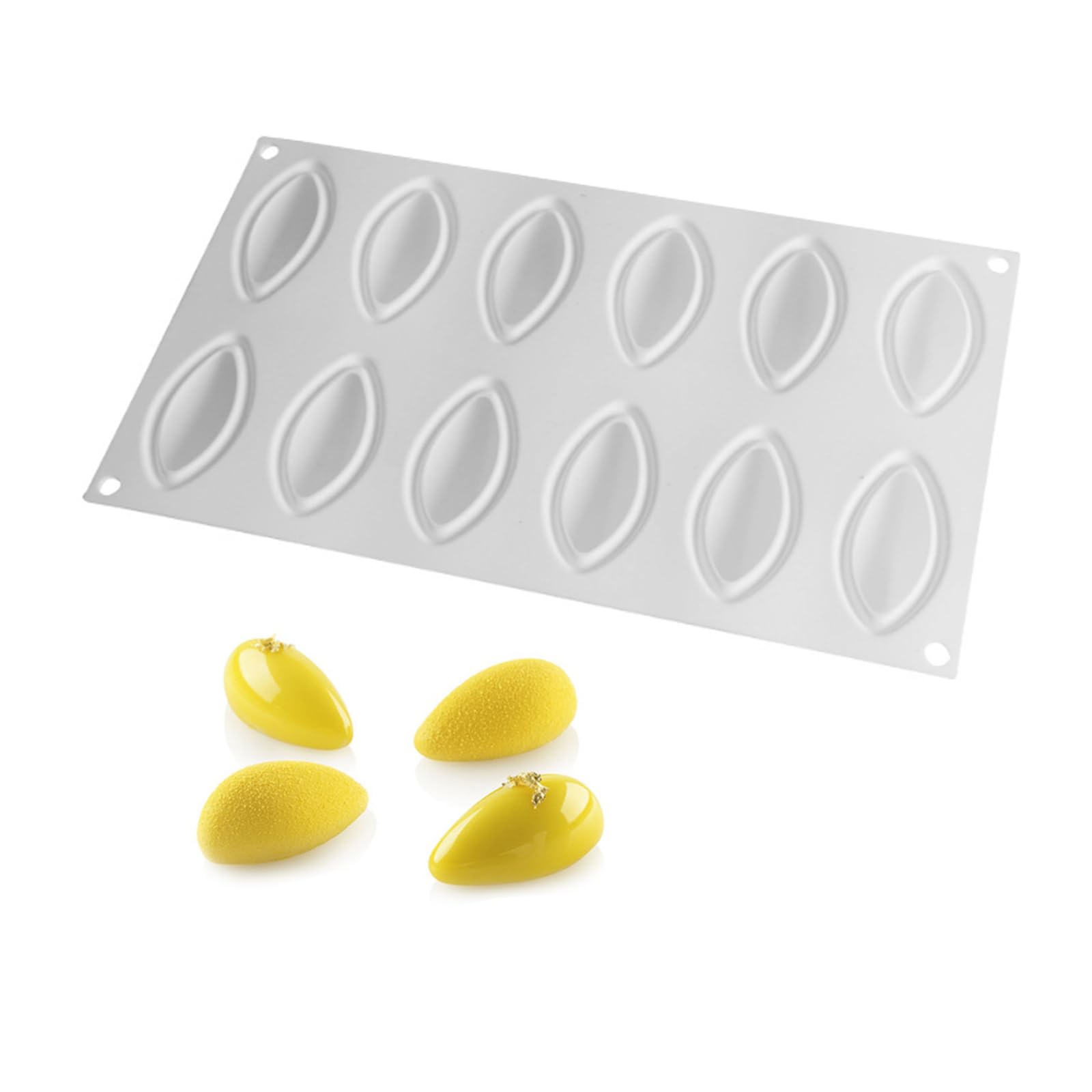 YYAOGAGNG 3D Olive Silicone Baking Mold Quenelle Silicone Mold Chocolate Cake Mould Rugby Shaped Baking Mould Ice Cubes or Chocolate Reusable Non-Stick Easy Release Baking Molds