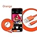 2 in coiled iphone cable 1m (flat iphone cable, Orange)