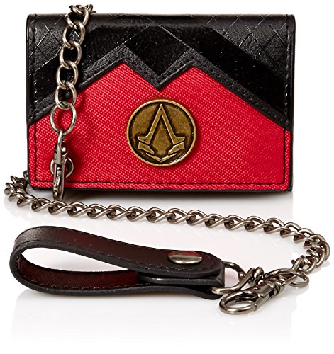 Bioworld men s assassins creed pu chain wallet, black, …