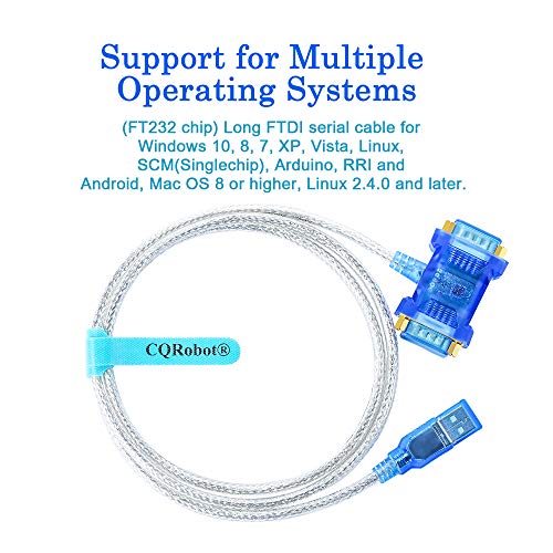 USB to RS232 Dual Male DB9 Serial Port Converter Adapter Cable with Two FTDI Chipset, LED Indicators. Supports Windows 10, 8, 7, XP, Vista, Linux, Mac, SCM(Singlechip), Arduino, RRI and Android, etc.
