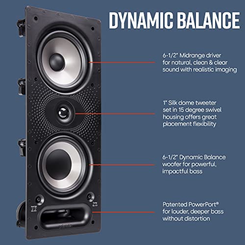 Polk Audio 265RT Sound Wall Mount Speakers, Black/White & Polk Audio RC85i Ceiling Mount