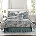 Home Soft Things 6 Piece Marina Medallion Printed Microfiber Quilts Coverlet Set Queen 90