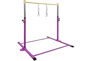GLANT Gymnastic Kip Bar,Horizontal Bar for Kids Girls Junior,3' to 5' Adjustable Height,Home Gym Equipment,Ideal for Indoor and Home Training,1-4 Levels,300lbs Weight Capacity