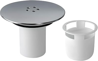 Rubigo Shower Drain Cover 90mm 115mm Chrome with Hair Catcher White Base