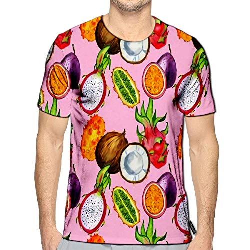 3D Printed T-Shirts Tropical Exotic Fruits Dragon Fruit Passion Kiwano and Cocon - Thumbnail 5