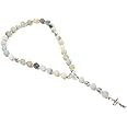 BALIBALI Handmade 8mm Anglican Prayer Beads Rosary Jade Natural Stone Rosary Beads with Pardon Crucifix Cross Custom Rosary