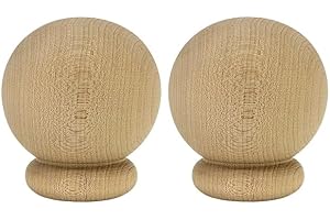 H HIGHLAND MANOR WOOD PRODUCTS LLC Highland Manor Wood Products Solomon Ball Finial - 3 1/4" Tall x 2 15/16" Wide (Hard Maple) (2 Finials)