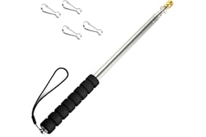 9.84FT Telescopic Handheld Flagpoles with Clips Portable Flag Pole Lightweight Extendable Tour Guide Stainless Steel Banner F