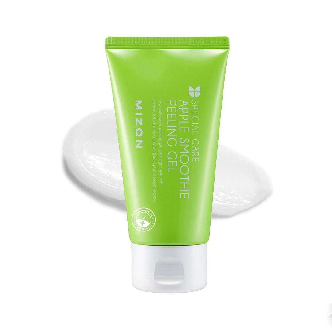 [MIZON] APPLE SMOOTHIE PEELING GEL (120ml) Korean Skincare - Exfoliating Gel with Apple Extract - Softens & Firms - Skin Tone Correction - Hydration - Sebum Control