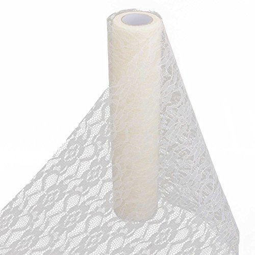 Vlovelife ivory 12"x 10yards vintage lace roll netting fabri…