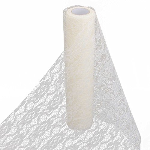 UPC 604776343301, Vlovelife Ivory 12&quot;x 10Yards Vintage Lace Roll Netting Fabric Tulle Roll For Tutu Skirt Table Runner Chair Sash DIY Wedding Party Art Decor (1 Roll, ivory)