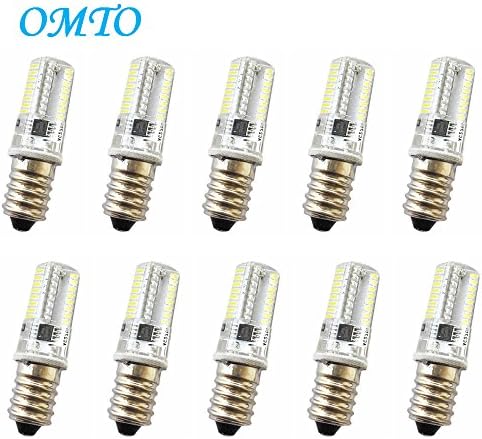 OMTO E14 LED Light Bulb SMD3014 110v High Lumen Silicone Mini E14 Base 360 Degree Beam Angle Warm White 3000k (Pack-10)