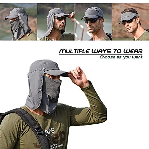 Gisdanchz Outdoor Sonnenhut Hut Herren Damen Solapa de Ccuello Removible Respirable UV Schutz Kappe – Bild 3