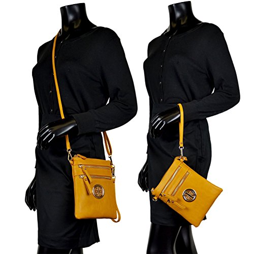 Dasein-Small-Crossbody-Bag-Multi-Zipper-Pockets-Messenger-Bag-Lightweight-Shoulder-Bag-Functional-Purse
