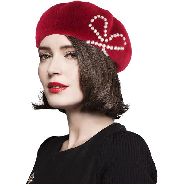 AICHUAN Women French Beret,Velvet Pearls Beret Fall Winter  display picture 1