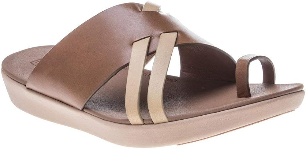 tan leather slides womens