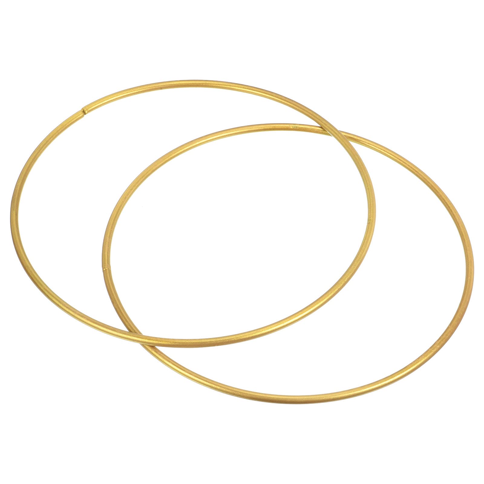 PATIKIL 7 Inch Round Metal Floral Hoop, 2 Pcs Gold Wreath Wreath Macrame Frame for Wedding Geometric Decor Party Wall Hanging, Gold Tone