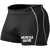Muscle Alive Mens Bodybuilding Shorts Tights Polyester and Spandex