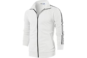 H2H Mens Active Slim Fit Track Lightweight Jacket Zip-up Long Sleeve