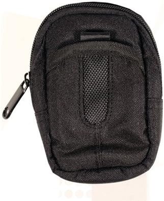 Nylon Black Padded Small Camera Case with Belt Clip and Front Pouch