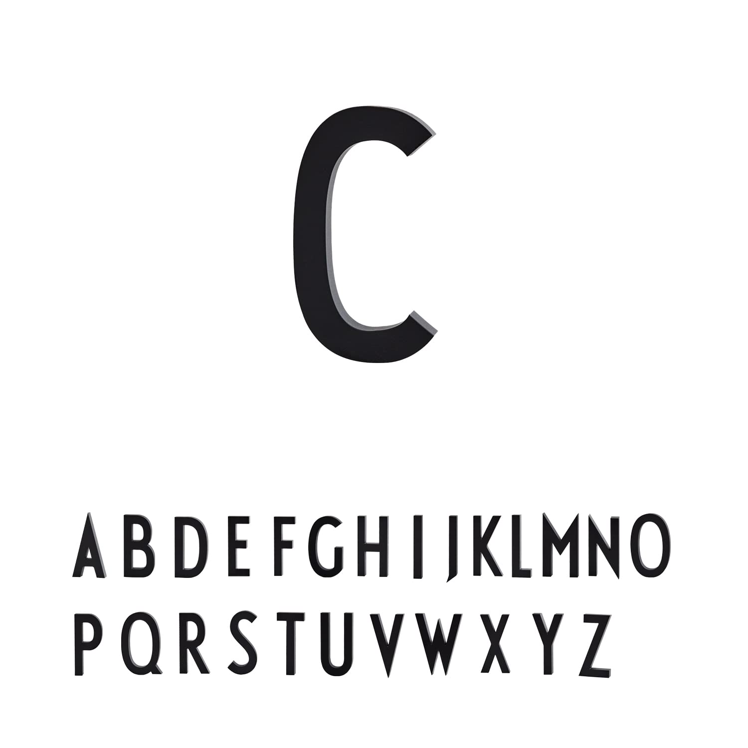 Design Letters Floating House Letters (A-Z) | Aluminium House Numbers | Modern Door Numbers Black | 50mm House Signs Designed in Denmark | Alphabet for Street, Home, Address, Front Door, Apartment