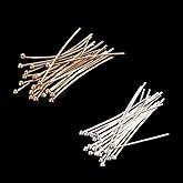 200Pcs Copper Head Pins Beads T-pins Jewelry Making Beading Pins for Charm Beads DIY Earrings and Bracelets Making