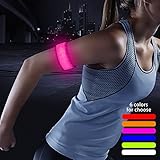 Higo LED Slap Bracelet, Running Lights, Glow in the Dark Wristbands with Reflecive Printing& Color Box Package(Pink--Design IV)