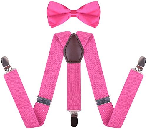 Toddler Boys' Men's Bow Tie and Suspenders Set Y Back Adjustable
