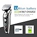 Hatteker Mens Electric Shaver Razor Beard Trimmer Rotary Shaver Cordless Sideburn Trimmer Wet/Dry 2 in 1 USB Rechargeable Waterproof Classic Black