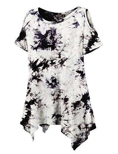 Ctc wt1092 womens tie dye round neck short sleve open s…
