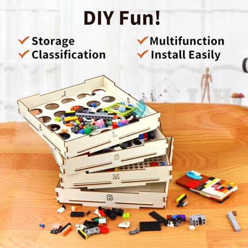 4 Tray Sorter Sifter Box Used for Lego, Storage Sorter Brick for Lego