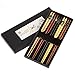 5 Pairs Chopsticks, KUAHAIHINTERAL Japanese Natural Wooden Chop Stick Reusable Classic Style Chopstick Set with Delicate Box as Present Gift (Natural Wood)