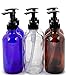 Vivaplex, 6, Large, 8 oz, Empty, Assorted Colors, Glass Bottles with Black Lotion Pumps …