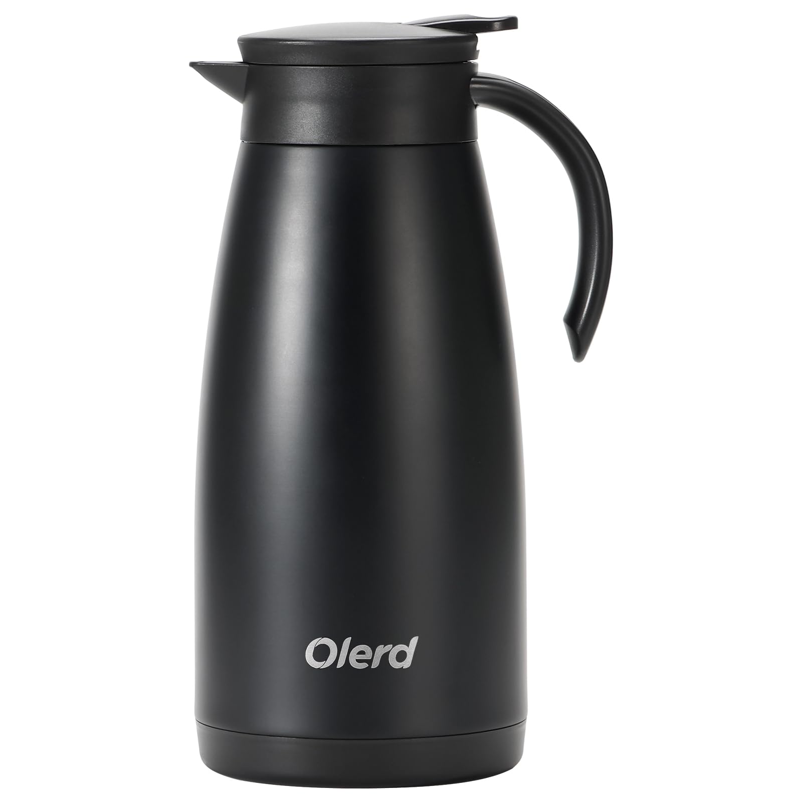 Olerd 1.5L Insulated Jug, Thermal Coffee Pot, Stainless Steel Tea Pot, Double-Walled Vacuum Carafe Jug for Coffee Tea, Water, Drink (Black)