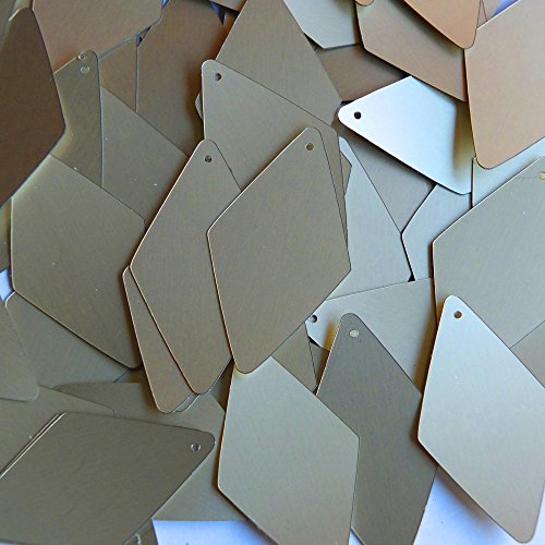 White Gold Matte Silk Frost Long Sequin Diamond 1.75 inch Couture Loose Paillettes Made in USA.