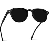 WearMe Pro Baker Men's Polarized Sunglasses, Slim Retro Frame Style | Shatter-Resistant Lenses, 5-Barrel Metal Hinges, Medium Fit, Square Lens, Includes Microfiber Pouch for Cleaning/Storage