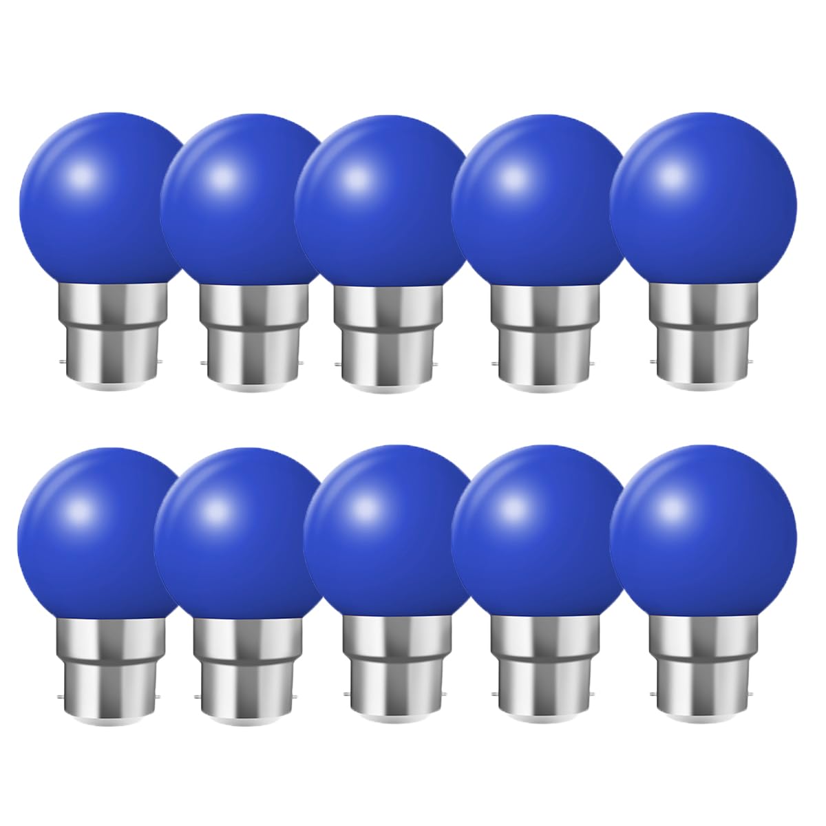 WULUN B22 Bayonet Coloured LED Bulbs, G45 Mini Globe Bulb, 2W Equivalent to 20W Halogen Lights, Used for Outdoor Indoor String, Wedding, Christmas, Party, bar Decoration, Blue, 10 Pcs
