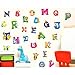 Generic Alphabet & Animals PVC Mural Wall Stickers